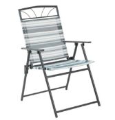 (R8B) 5x Wexford Folding Striped Garden Chairs (All New)