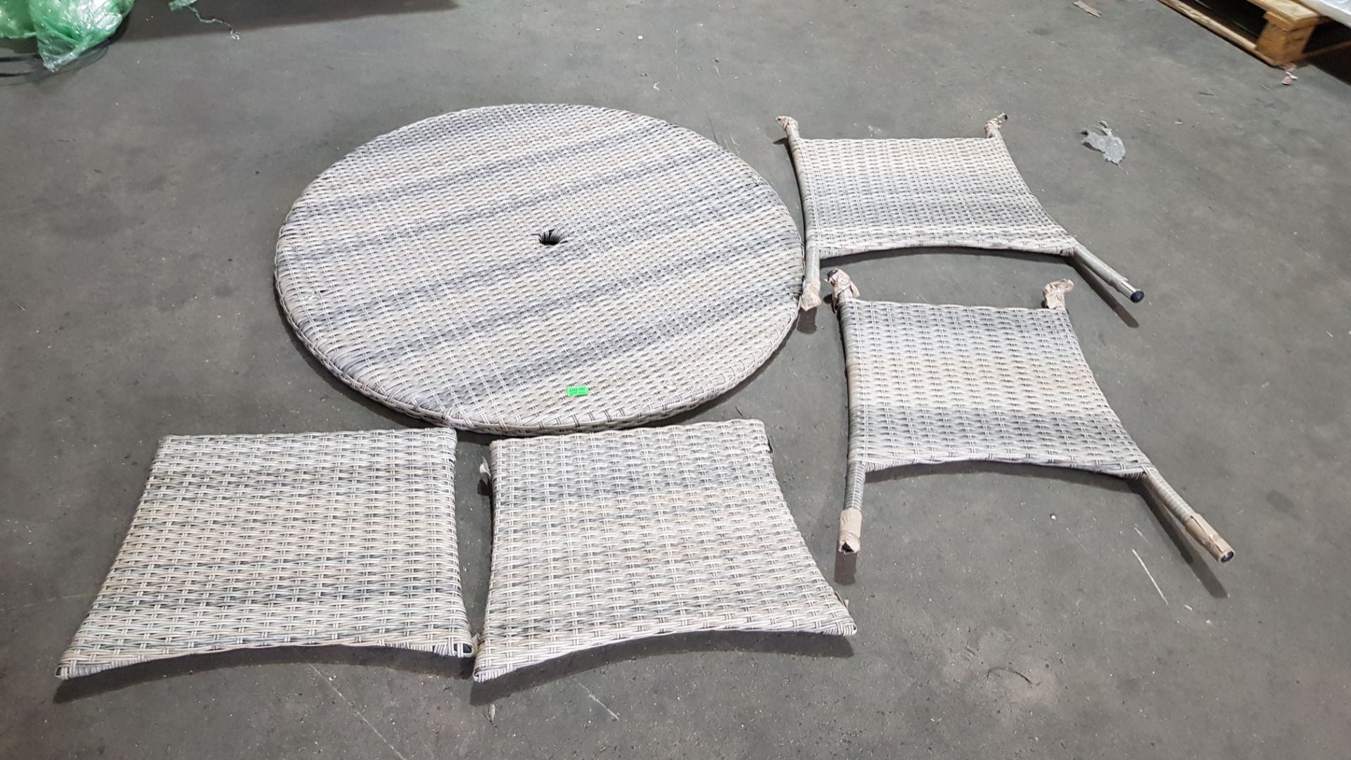 1x Rattan Table Round With Legs And Side Panels . (No Fixings) Table Diameter 110cm