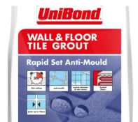 (R3F) Mixed Lot. 5x UniBond Items. 4x Wall And Floor Tile Grout Rapid Set Anti Mould. 1x Healthy K