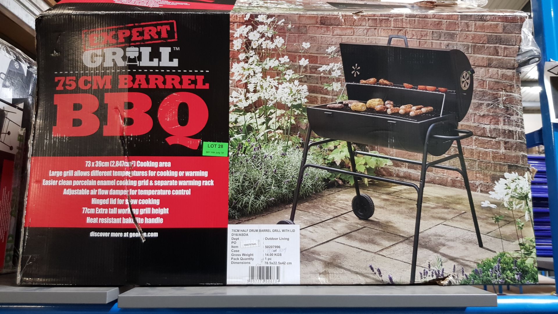 (R5P) 1x Expert Grill 75cm Barrell BBQ. - Image 5 of 5