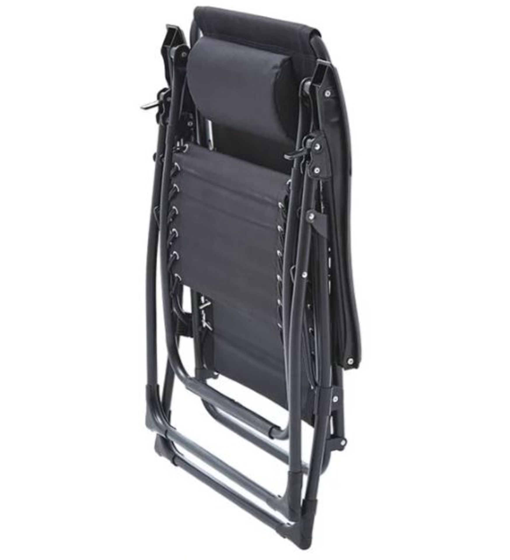 (R8A) 1x Zero Gravity Chair Black. Multi Adjustable Back And Foot rest. Corrosion Resistant Galva - Image 3 of 8