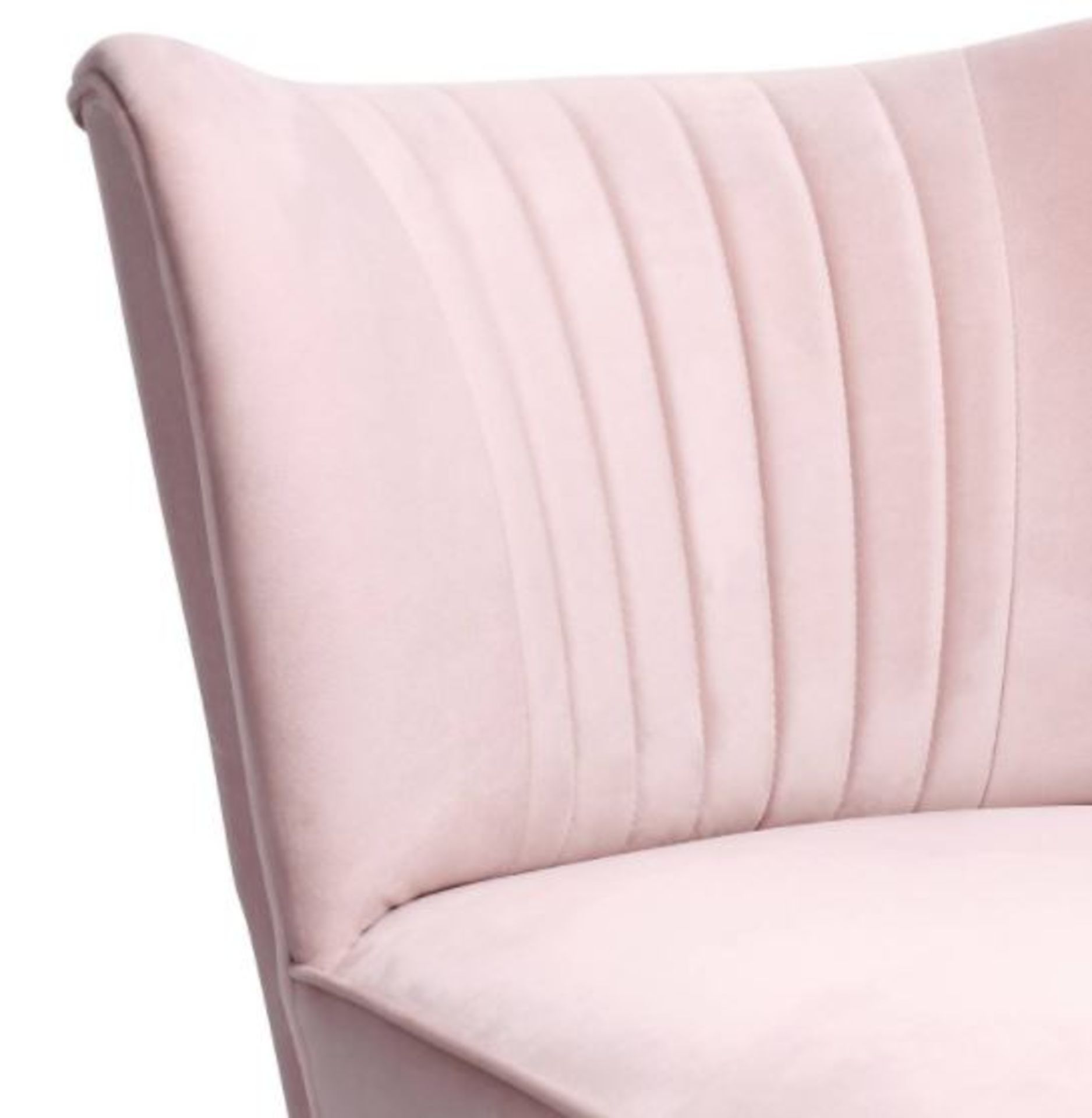 (R5K) 1x Occasional Chair Dark Blush RRP £60. Velvet Fabric Cover. Rubberwood Legs. (H72xW60xD70c - Image 3 of 5