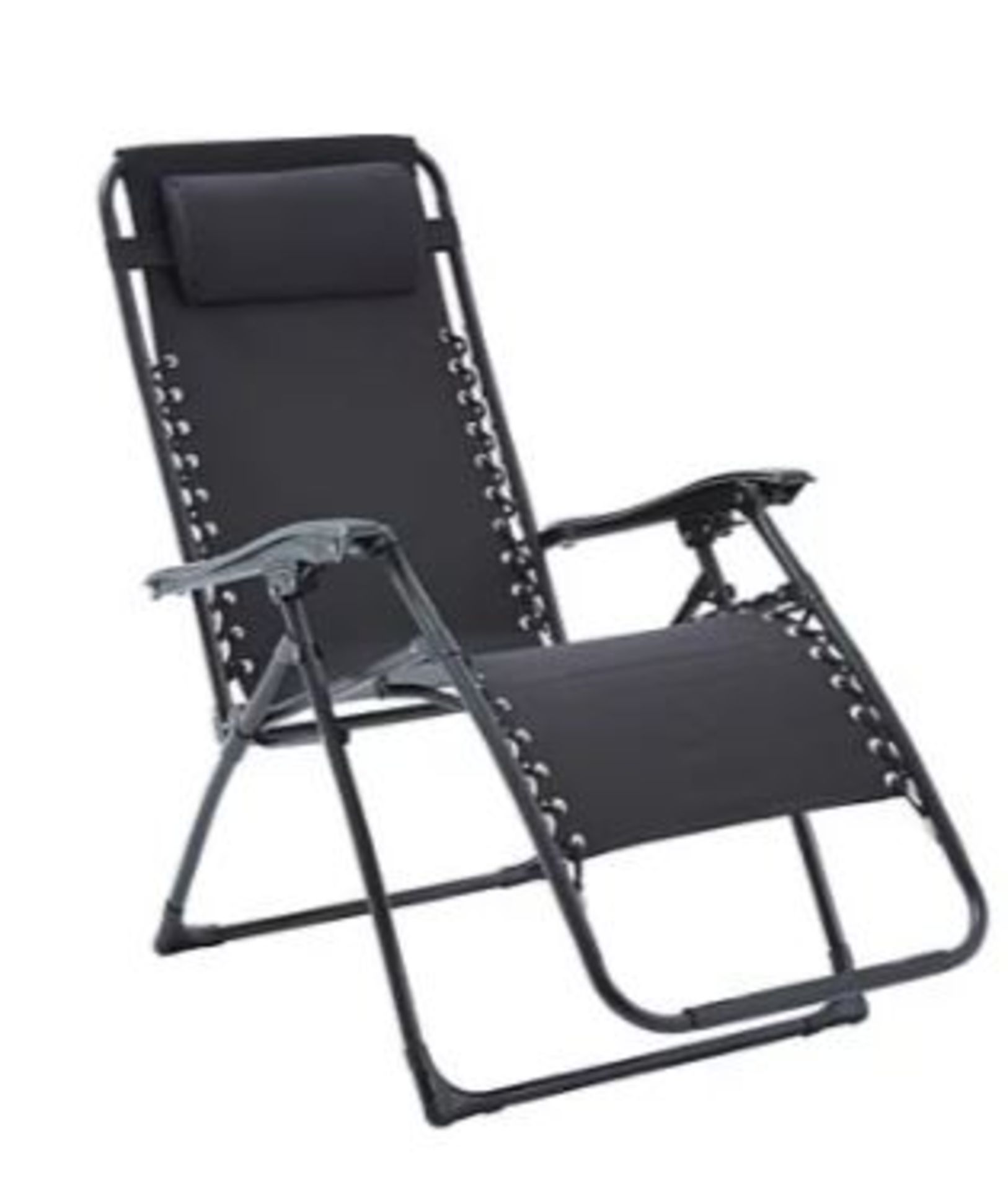 (R8A) 1x Zero Gravity Chair Black. Multi Adjustable Back And Foot rest. Corrosion Resistant Galva - Image 4 of 8