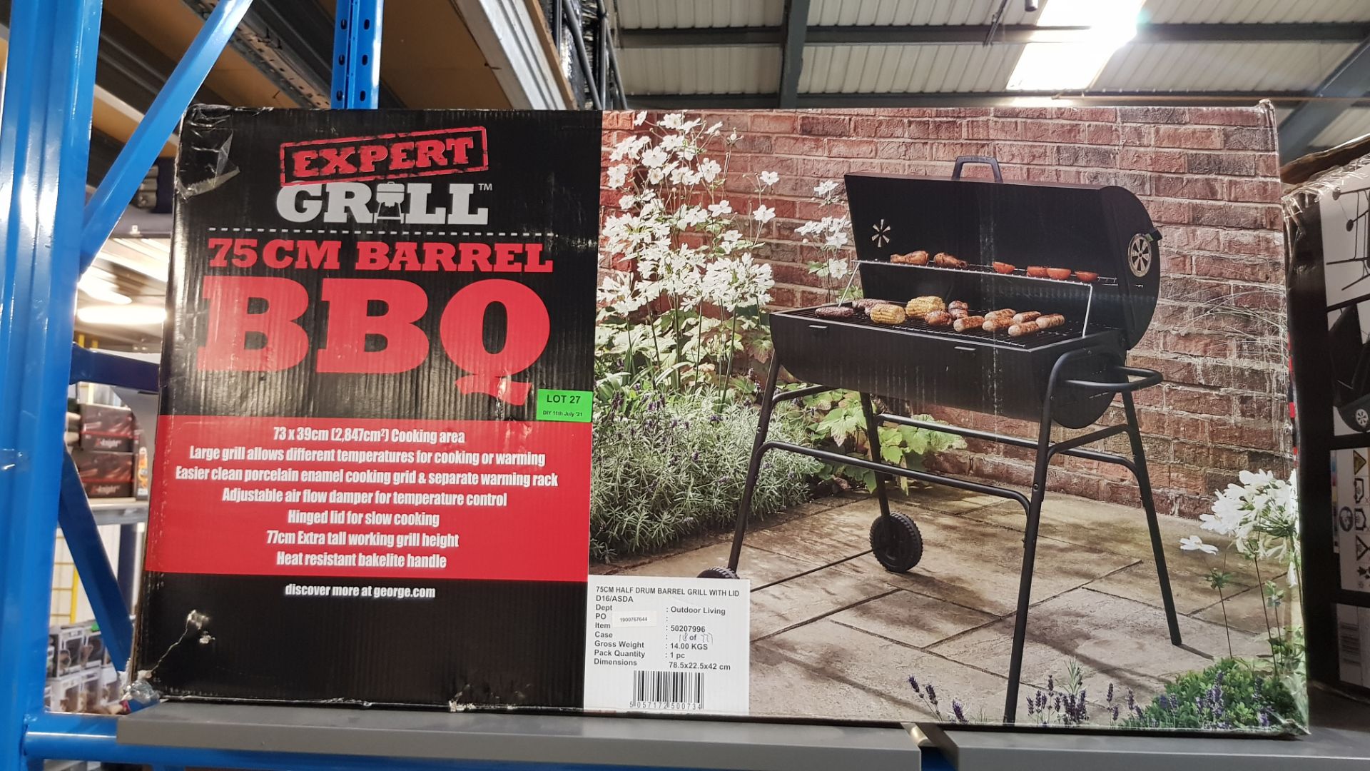 (R5P) 1x Expert Grill 75cm Barrell BBQ. - Image 5 of 5