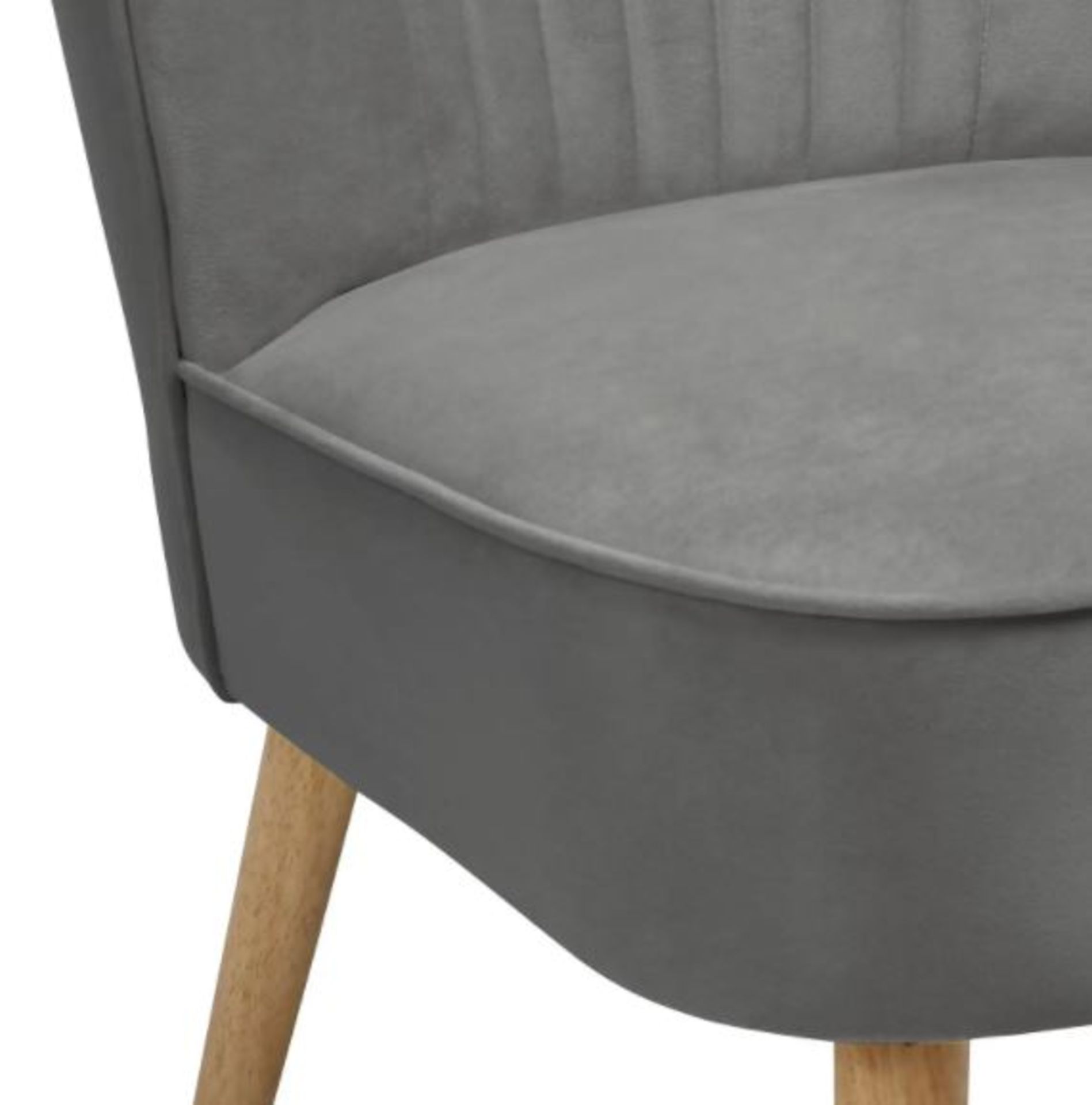 (R5J) 1x Occasional Chair Grey RRP £60. Velvet Fabric Cover. Rubberwood Legs.. (H72xW60xD70cm) - Image 7 of 8