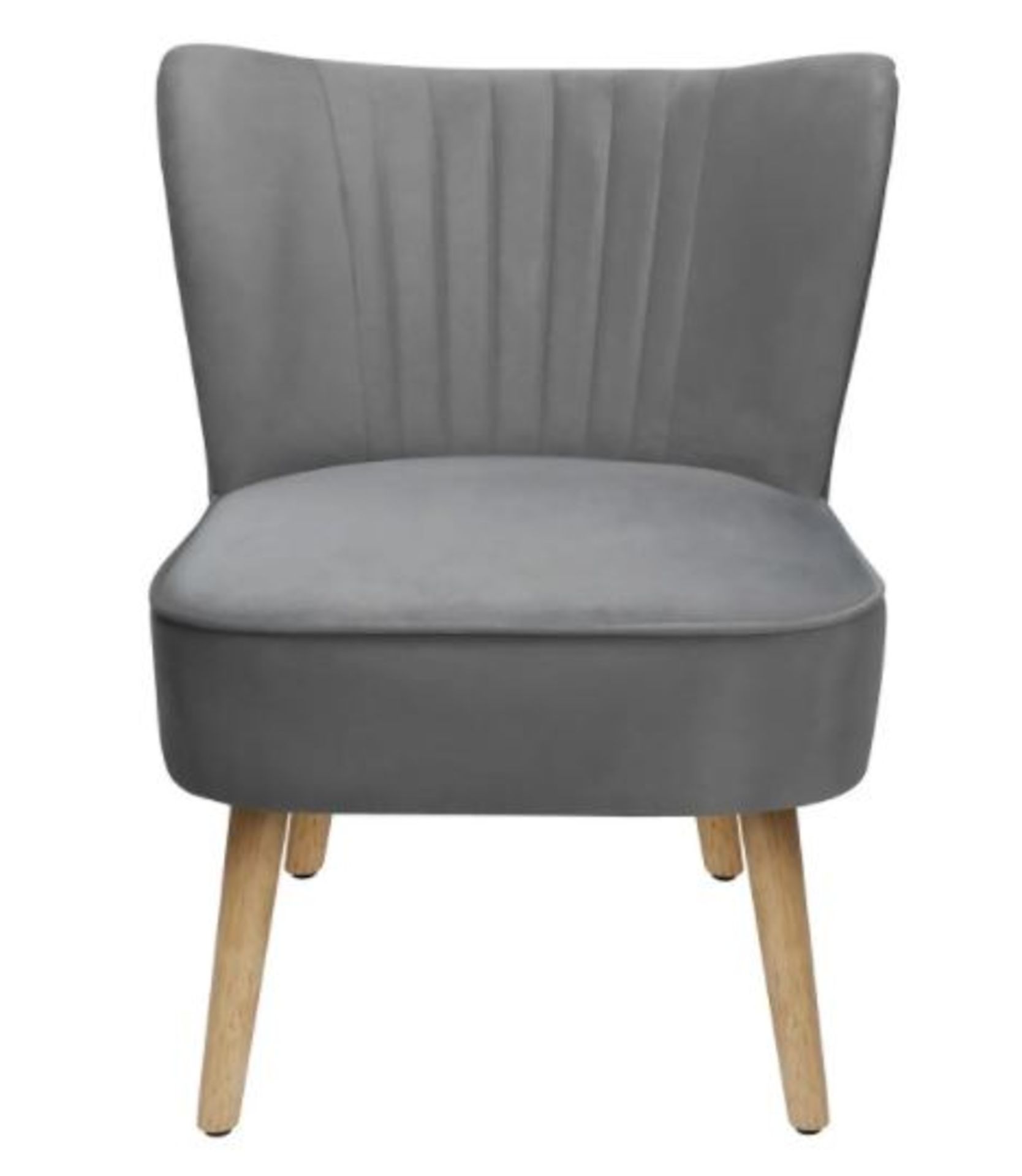 (R5J) 1x Occasional Chair Grey RRP £60. Velvet Fabric Cover. Rubberwood Legs.. (H72xW60xD70cm) - Image 4 of 8