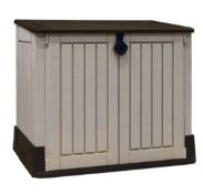 1x Keter Store It Out Midi Outdoor Plastic Garden Storage Shed RRP £105. 845L Beige And Brown (L13