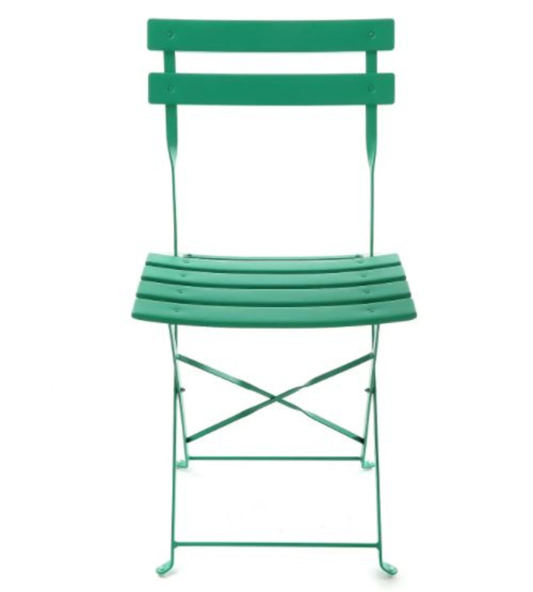 (R8A) 1x Lazio Bistro Set Green RRP £85. Powder Coated Steel Frame. Foldable Units For Easy Storag - Image 6 of 7