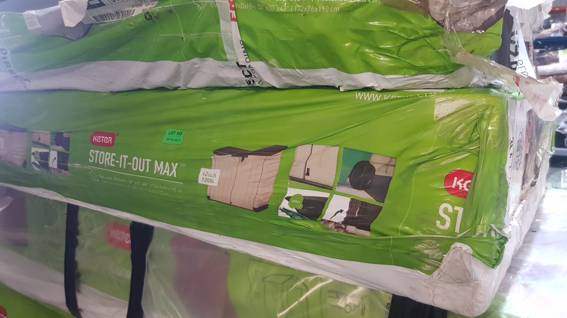 1x Keter Store It Out Max RRP £160. 1200L Beige And Green (H125x W145.5x D82cm) - Image 7 of 7