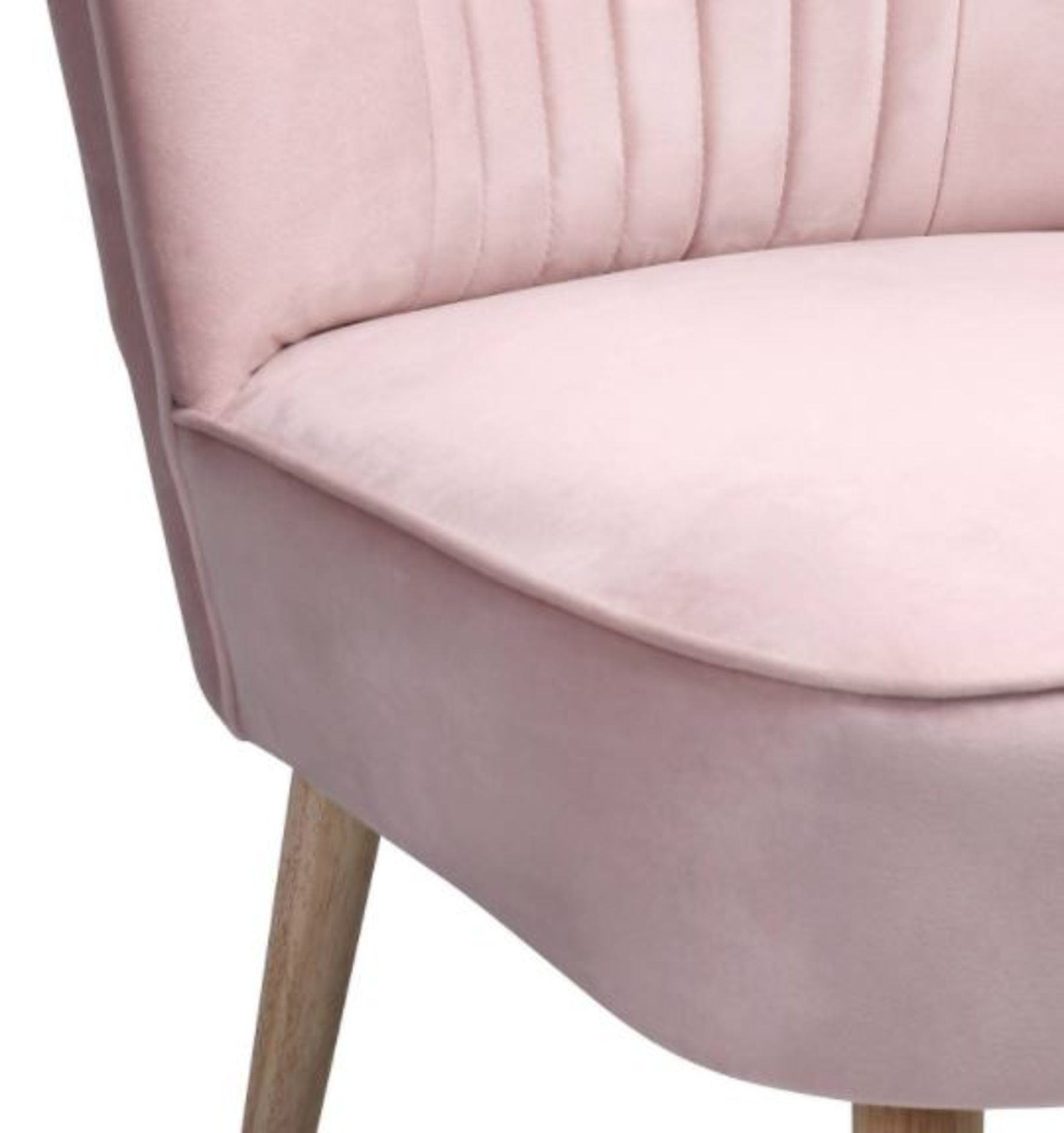 (R5K) 1x Occasional Chair Dark Blush RRP £60. Velvet Fabric Cover. Rubberwood Legs. (H72xW60xD70c - Image 4 of 5