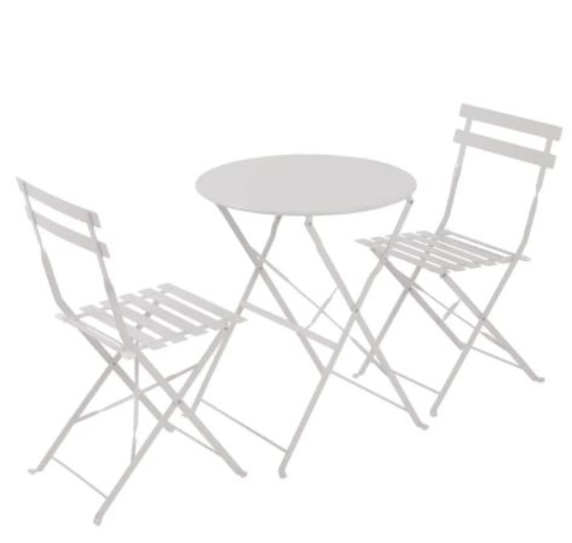 (R8A) 1x Lazio Bistro Set Grey RRP £85. Powder Coated steel Frame. Foldable Units For Easy Storage - Image 2 of 9