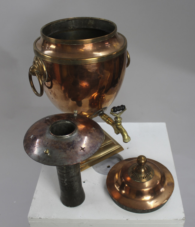 Georgian Adam Style Copper & Brass Samovar - Image 6 of 7