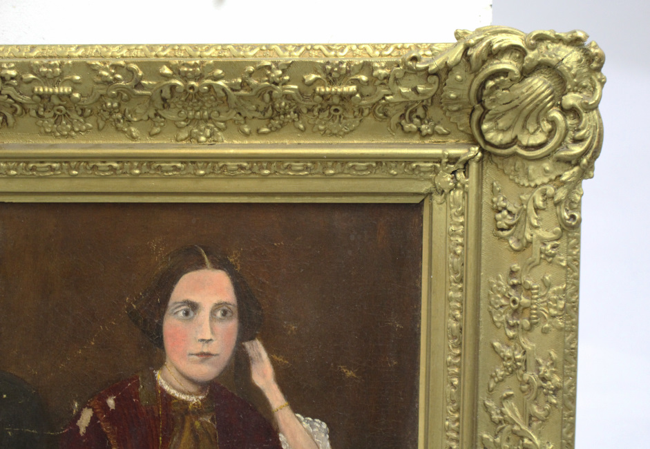 Victorian Portrait Oil on Canvas Set in Heavy Gilt Frame - Image 3 of 4