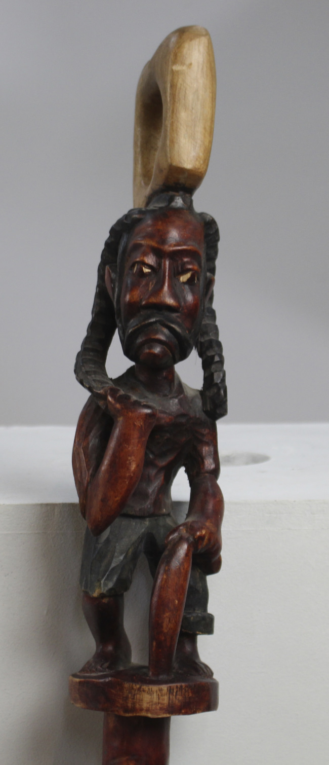 Carved Wood Tribal Walking Stick - Image 2 of 5