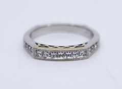 Half Hoop Diamond 14ct White Gold Ring