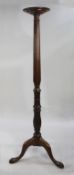 19th c. 6ft Tall Carved Mahogany Torchere