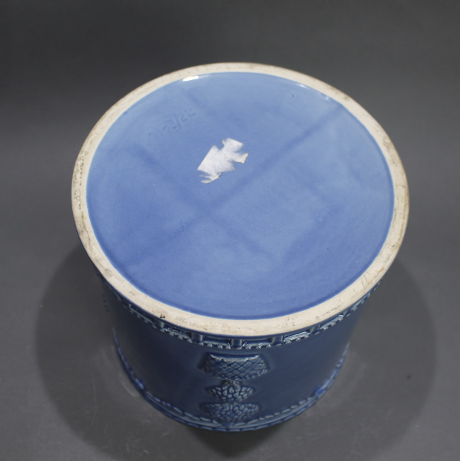 Large Blue Ceramic Planter - Image 3 of 6