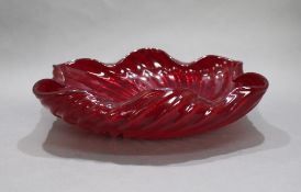 Large Vintage Shell Form Glass Bowl