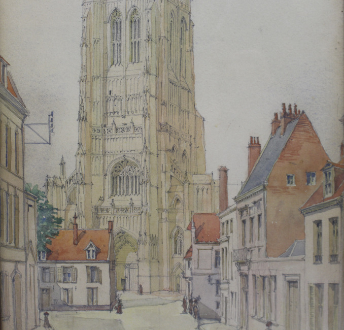 St Omer 1918 Watercolour by George Salway Nicol (1878-1930) - Image 10 of 14