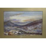 Victorian Highlands Watercolour Set in Gilt Frame