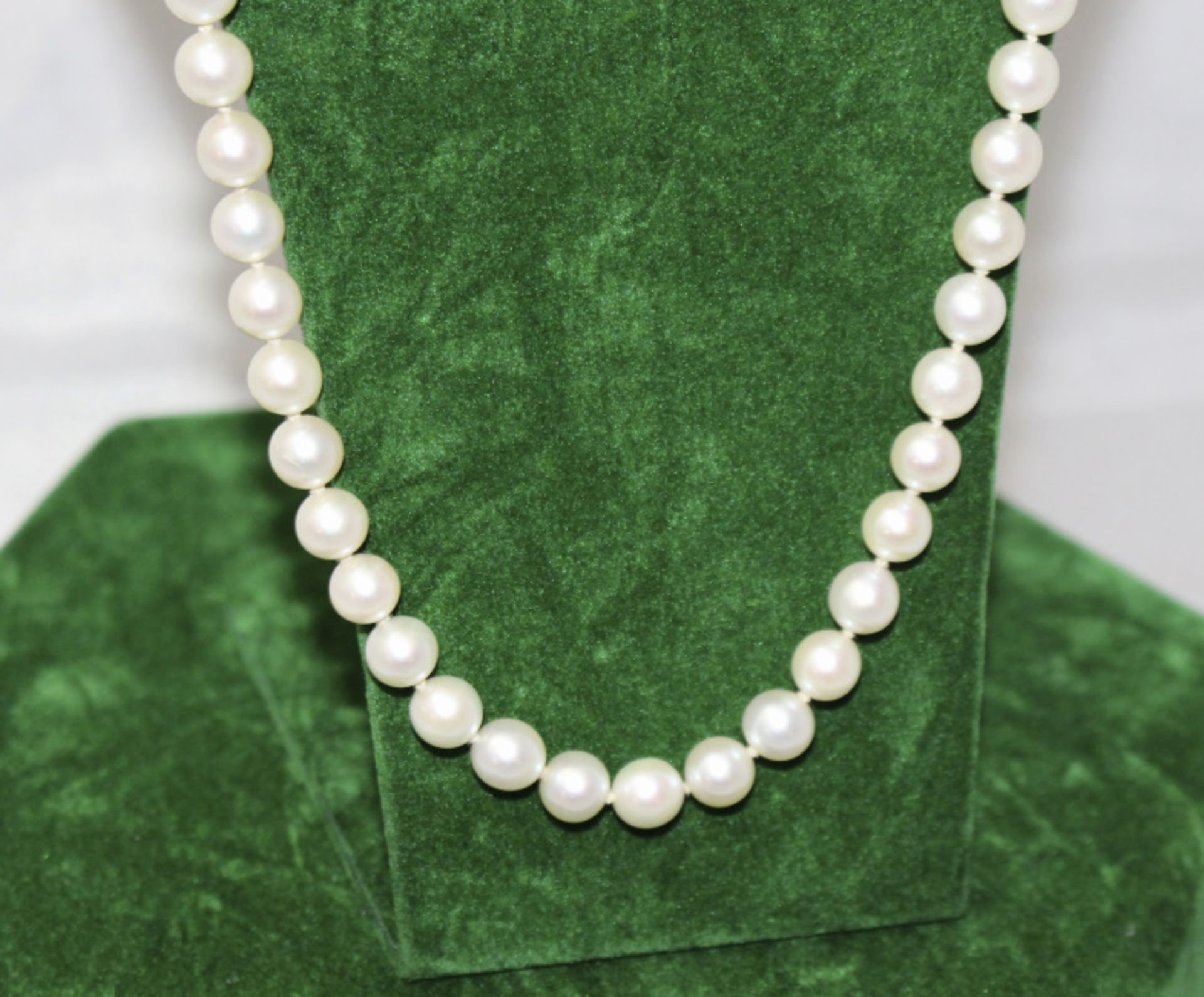 Akoya Pearl Necklace with 19th c. Sapphire Set Clasp - Image 6 of 12