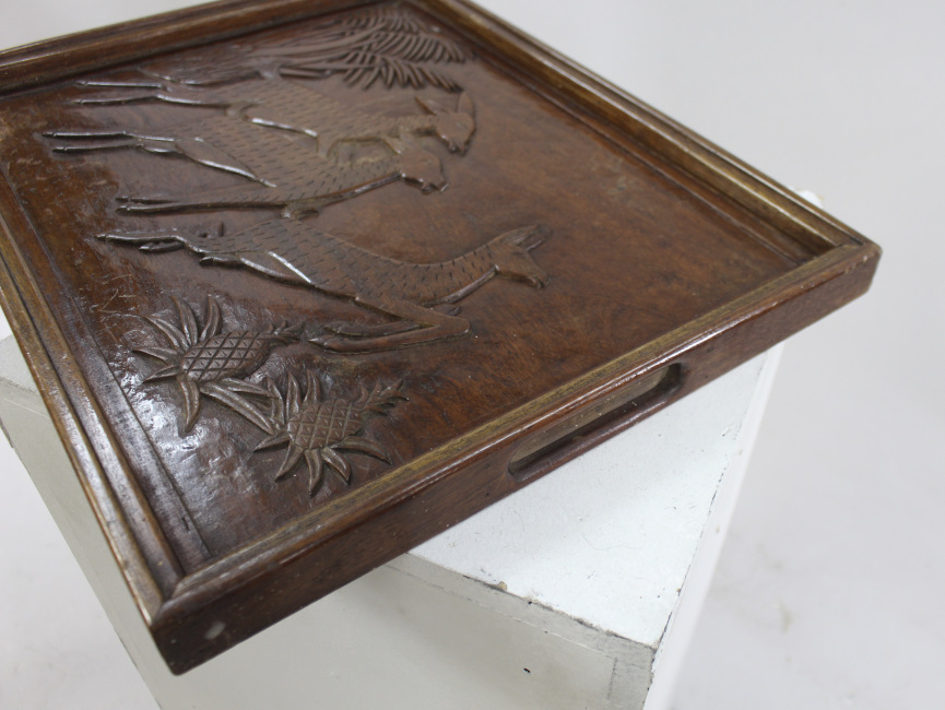 Carved Wooden Tray - Image 5 of 5