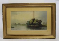 Antique Landscape Print Set in Gilt Frame