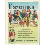 1952- Guinness Advertisement Print "If Seven Men" G.E. 1816.G