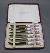 Cased Set of 6 Royal Crown Derby Knives