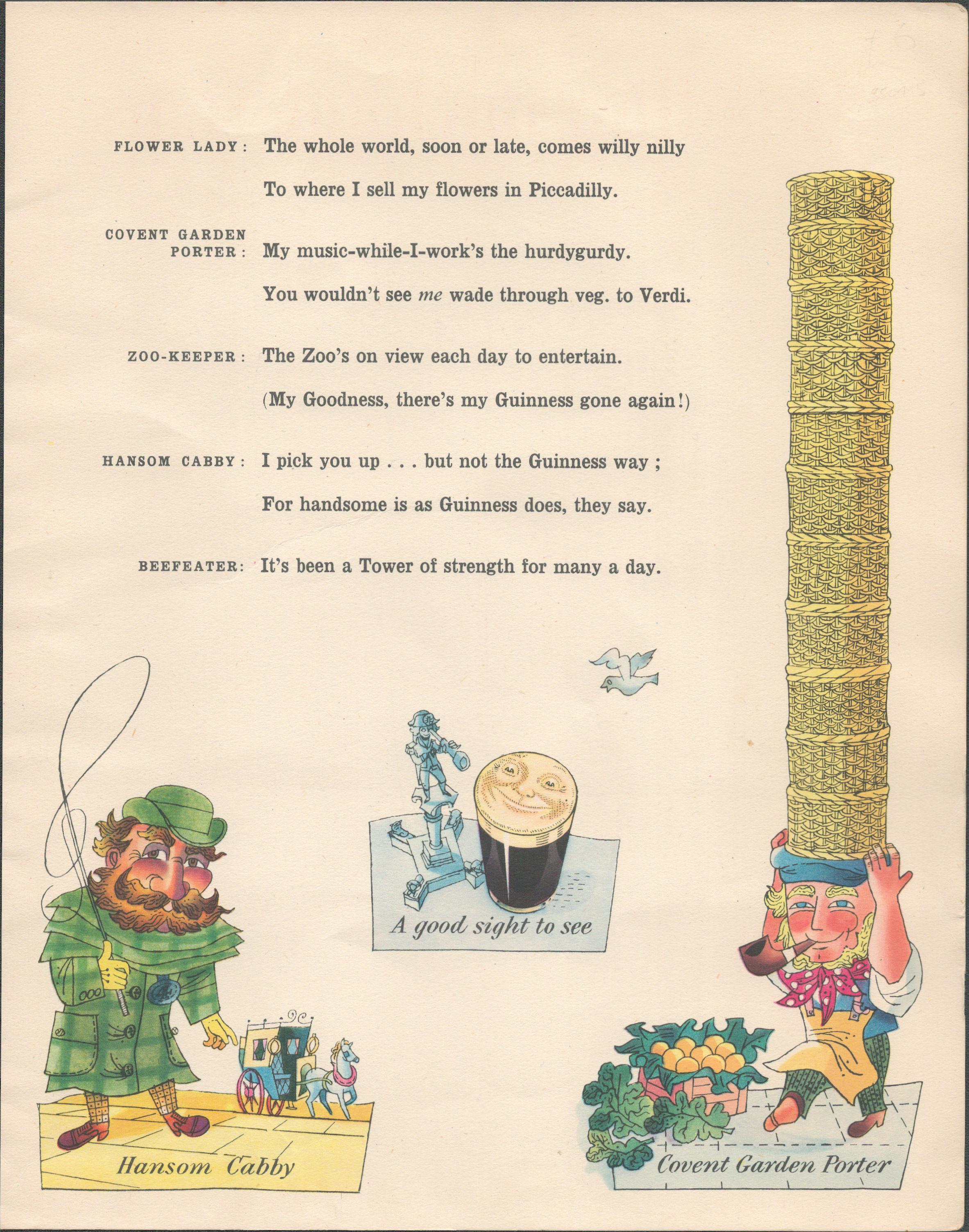 1951 Guinness Vintage Double-Sided Lithographed Colour Illustration Page No-10 - Image 2 of 2