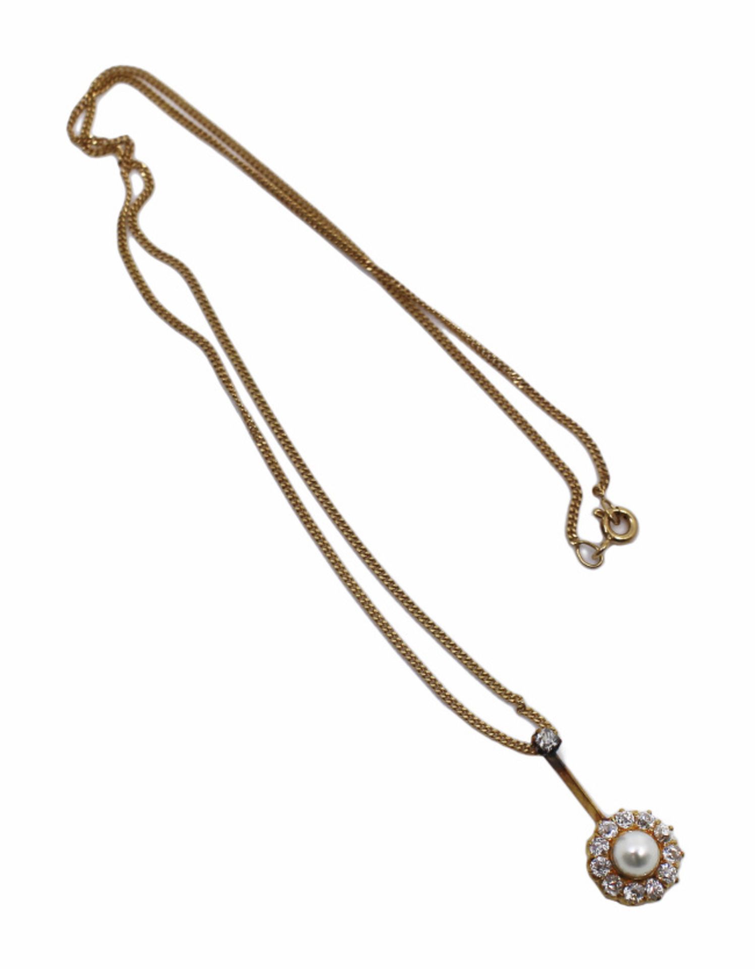 Antique Pearl & Diamond Gold Pendant c.1910 - Image 2 of 6
