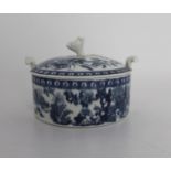 18th c. Royal Worcester Fence Pattern Butter Tub & Cover