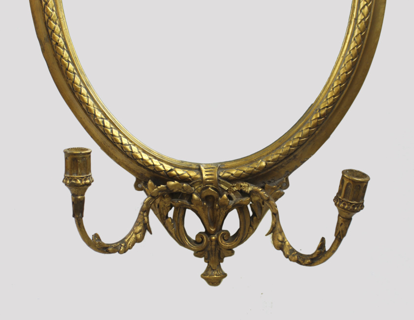 Victorian Oval Gilt Gesso Girandole Mirror - Image 3 of 8