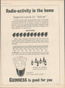 1958 Guinness Advertisement Print "Radio-activity in the Home" G.E. 2964.K