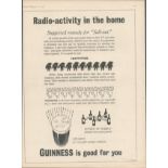 1958 Guinness Advertisement Print "Radio-activity in the Home" G.E. 2964.K