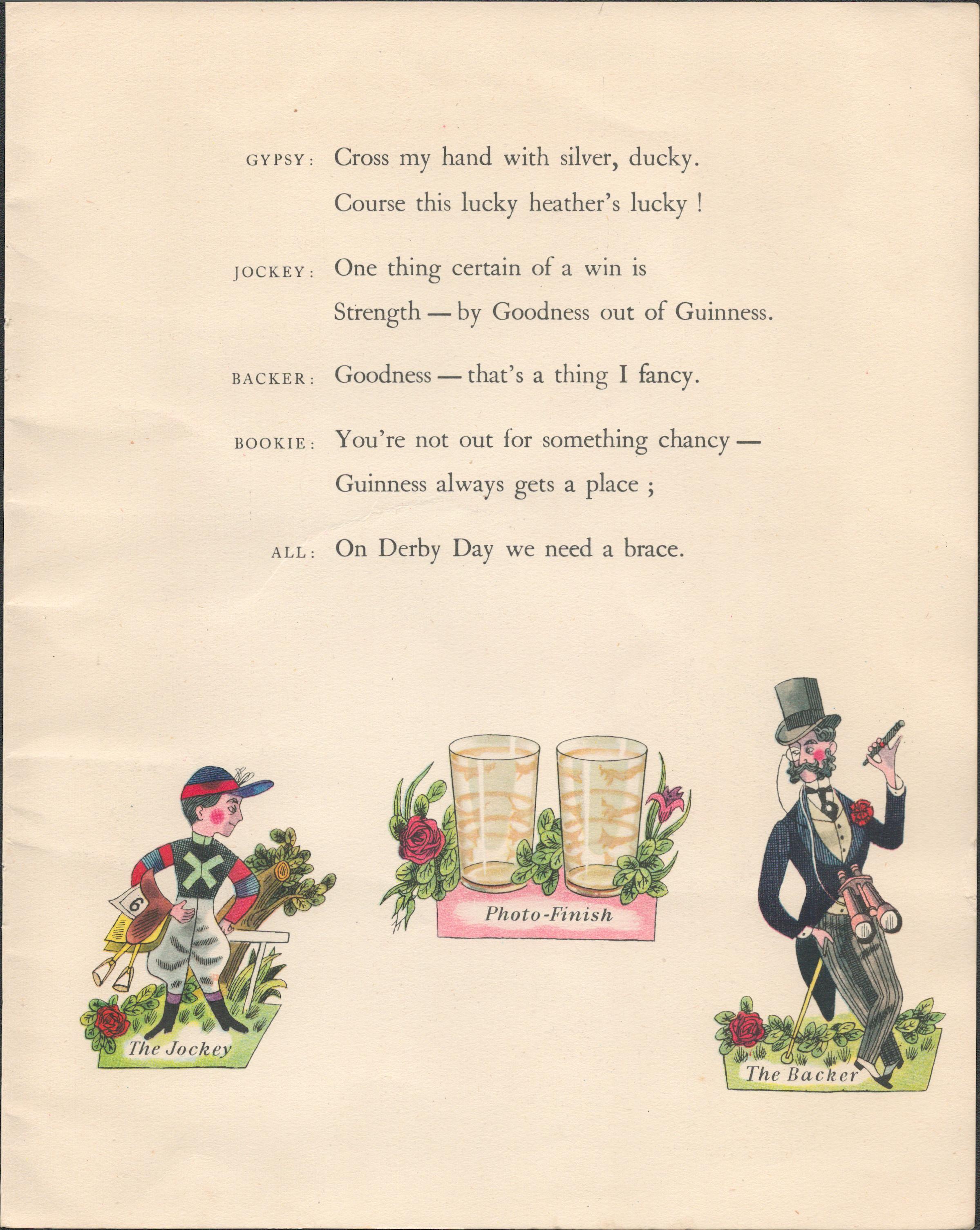 1951 Guinness Vintage Double Sided Lithographed Colour Illustration Page No-2 - Image 2 of 2