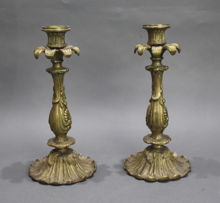 Pair of Heavy Brass Vintage Candlesticks - Image 2 of 4