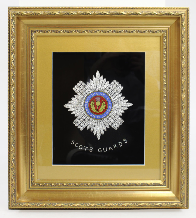 Foil Artwork Scots Guards Set in Gilt Frame