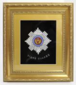 Foil Artwork Scots Guards Set in Gilt Frame