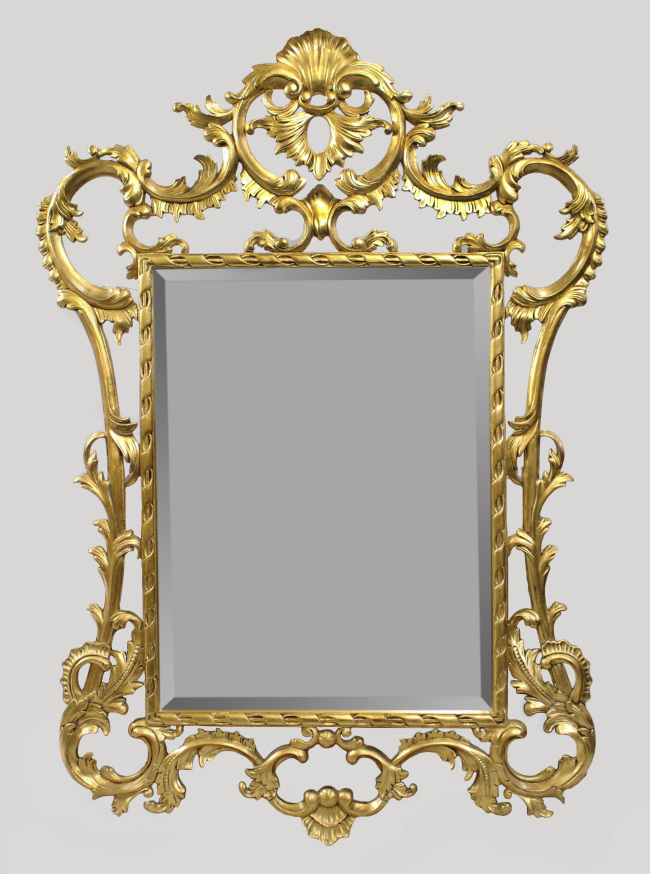 Ornately Hand Carved Giltwood Bevelled Glass Mirror - Image 4 of 6