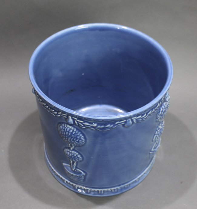 Large Blue Ceramic Planter - Image 5 of 6