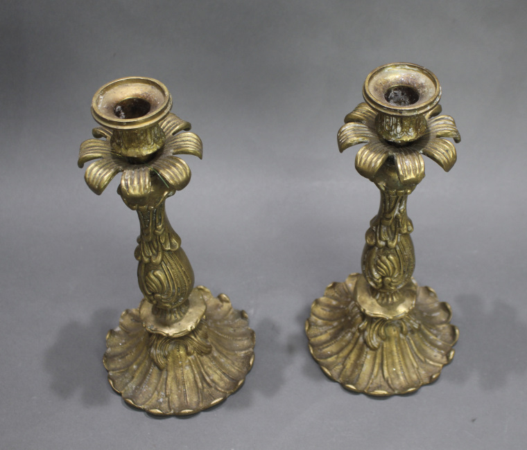 Pair of Heavy Brass Vintage Candlesticks - Image 3 of 4
