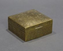 Victorian Engraved Brass Cigarette Box