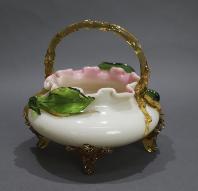 Victorian English Glass Handled Bowl - Image 5 of 6