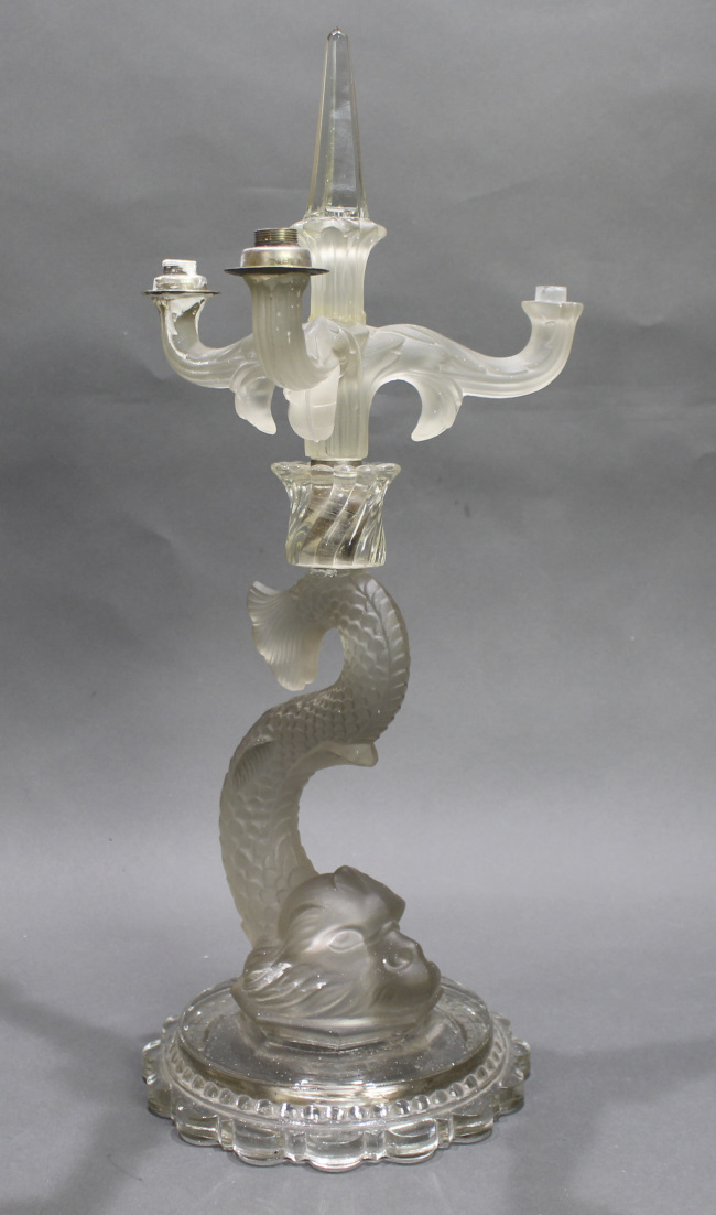 Baccarat Style Vintage Glass Candelabra - Image 4 of 6