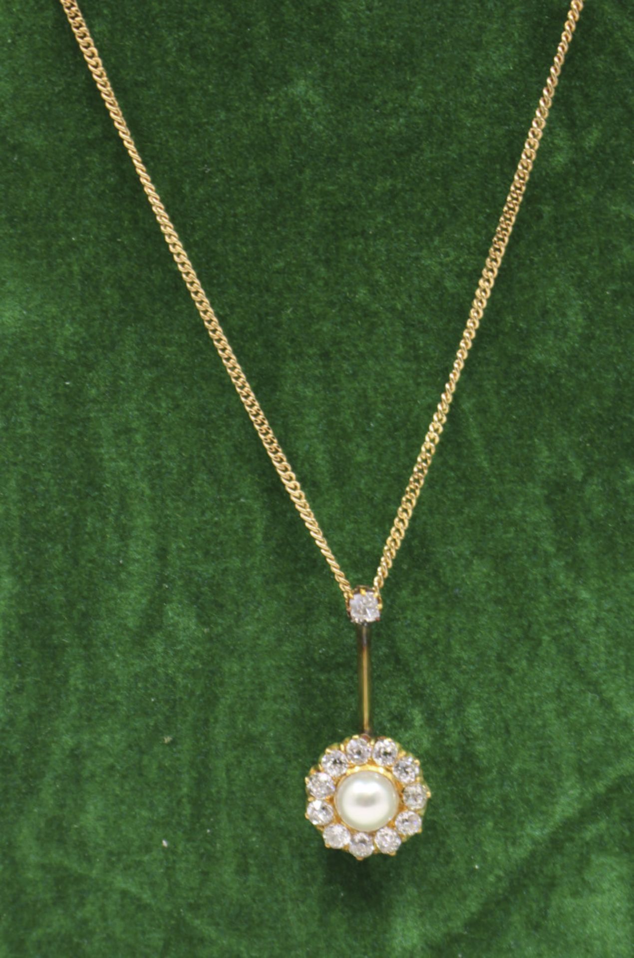 Antique Pearl & Diamond Gold Pendant c.1910 - Image 3 of 6