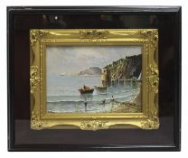 Neapolitan Seascape by Elio Amoroso Oil on Board c.1950