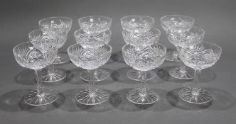 Set of 12 Crystal Champagne Glasses