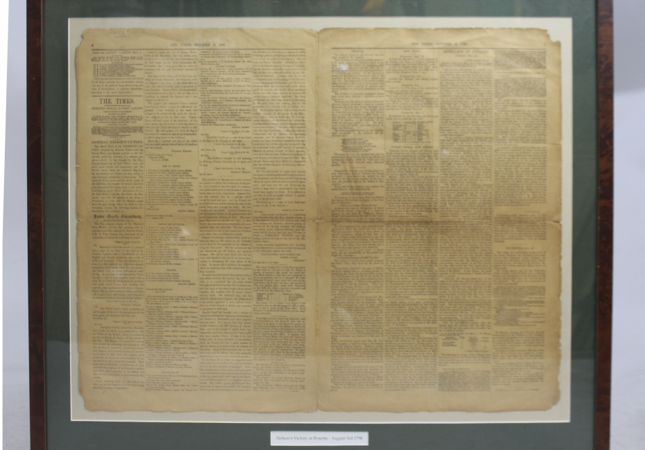 Nelson's Victory at Rosetta" The Times 1798 Framed - Image 2 of 4