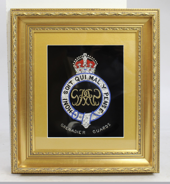 Foil Artwork Grenadier Guards Set in Gilt Frame